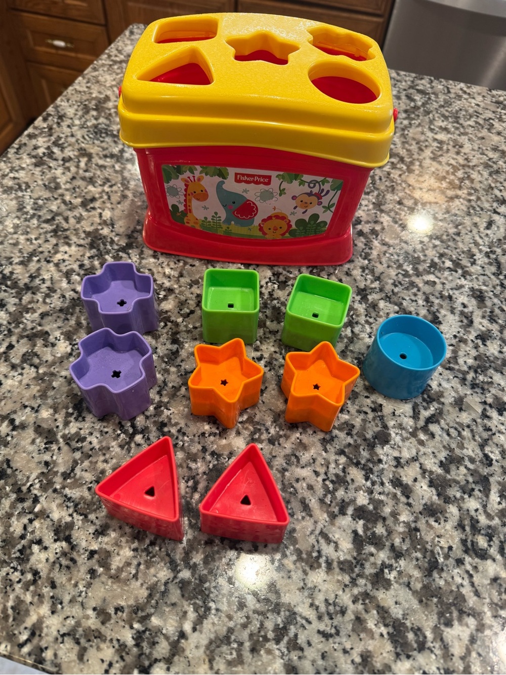 Fisher-Price Red, Yellow & Multicolor Shape Sorter with Assorted Shapes